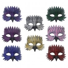 Halloween Half Face Leather Feather Party Mask