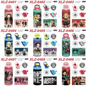 Demon Slayer anime sports water bottle cup with straw 350ml