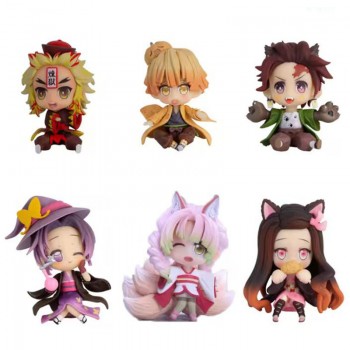 6pcs/set Christmas Demon Slayer anime figures(OPP bag)