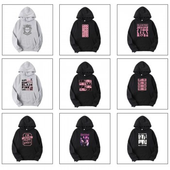 Black Pink star Long Sleeve Hoodies Sweatshirts