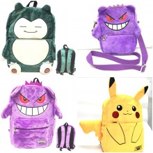 Pokemon Gengar Pikachu anime plush backpack bag