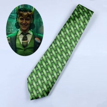 Movie TV Loki Cosplay Green Stripe Necktie