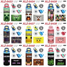 Minecraft game sports water bottle cup with straw ...