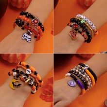 Halloween Skeleton Ghost Love Crystal Bracelets se...