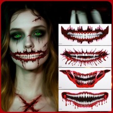 Funny Big Mouth Temporary Scary Fake Tattoo Sticke...