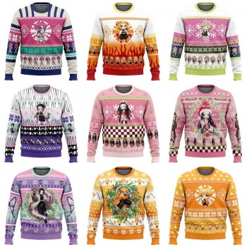 Demon Slayer Christmas Round Neck 3D Print Hoodies Sweatshirts