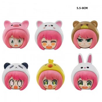 6pcs/set SPY x FAMILY Anya Forger cos animals anime figures(OPP bag)