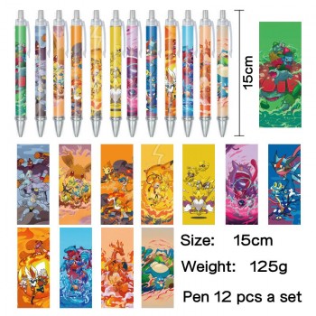 Pokemon anime ballpoint pen ball pens(12pcs a set)