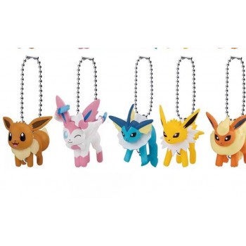 5pcs/set Pokemon anime figure doll key chains