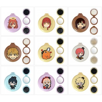 Chainsaw Man anime folding portable comb mirrorrs