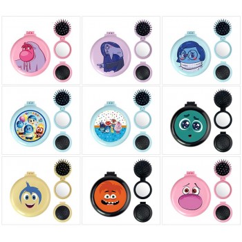 Inside Out anime folding portable comb mirrorrs