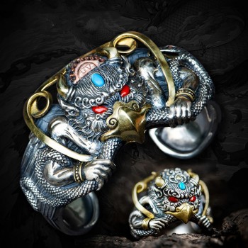 Ethnic Style Golden Winged Roc Bird Opening Rings