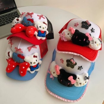 Hello kitty anime Bow Baseball Cap Sunshade Hat
