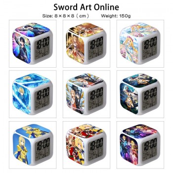 Sword Art Online anime Alarm Clock Colorful Light Display Time Week Month