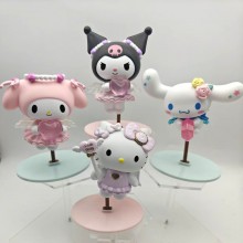 4pcs/set Sanrio Melody kitty Cinnamoroll Kuromi anime figures(OPP bag)