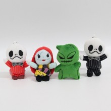 3inches The Nightmare Before Christmas plush dolls(4pcs a set)