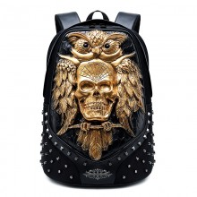 Teenagers 3D Skull Owl Designer Rivet Thick Leathe...