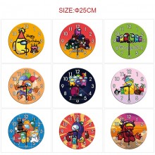 Among Us game round wall clocks