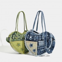 retro vintage denim canvas crossbody shoulder bag