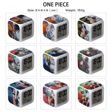 One Piece anime Alarm Clock Colorful Light Display Time Week Month