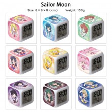 Sailor Moon anime Alarm Clock Colorful Light Display Time Week Month