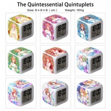 The Quintessential Quintuplets Alarm Clock Colorful Light Display Time Week Month
