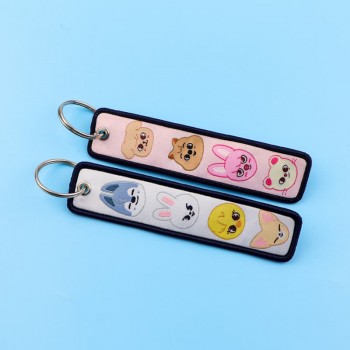 BTS BT21 star Woven Label Anime Lanyard Key chain Tag