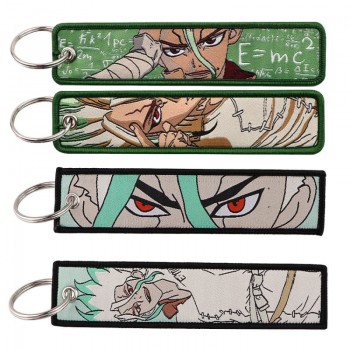 Dr.STONE anime Woven Label Anime Lanyard Key chain Tag