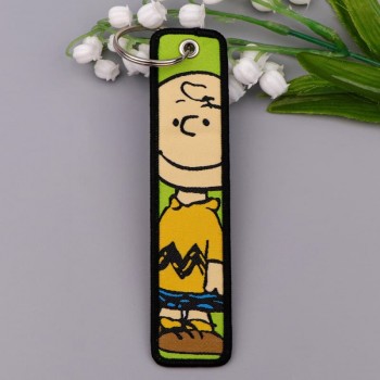 Snoopy anime Woven Label Anime Lanyard Key chain Tag