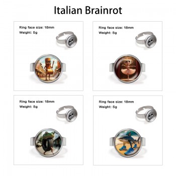 Italian Brainrot anime adjustable rings