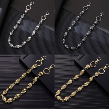 Y2K punk gothic style metal skull jeans chain 53cm