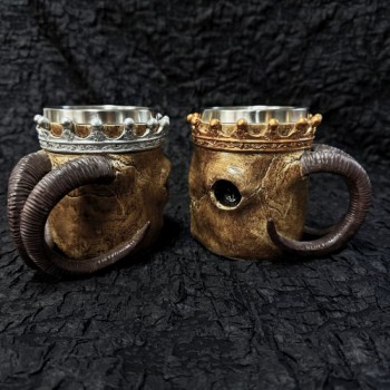 Viking Sheep Horns Skull Mug Stainless Steel Coffee Mug Cups