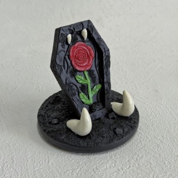 Gothic rose fang tombstone phone holder