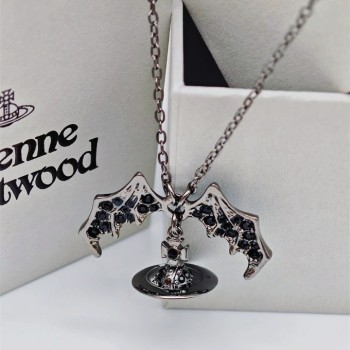 Punk Geometric Hip hop Bat Saturn Necklace
