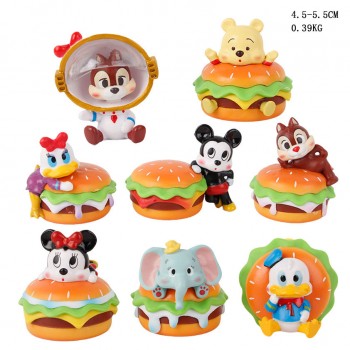 8pcs/set Mickey Mouse and Friends Hamburger Donald Duck figures(OPP bag)
