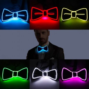 Flashing LED Bow Tie Light Up EL Glowing Necktie Bowtie