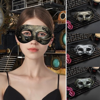 Retro Halloween Cosplay Antique Silver Gold Half Face Mask