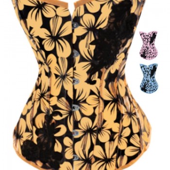 Sexy Lace Vintage Floral Overbust Corset Waist Strapless