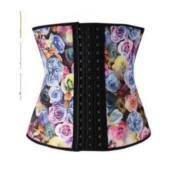 Rose Floral Sexy Latex Corset Binders Waist Trainer
