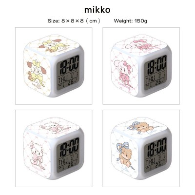 Mikko anime Alarm Clock Colorful Light Display Time Week Month