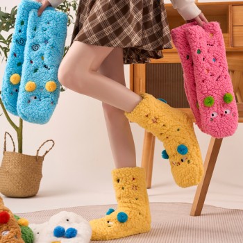 Women Winter Socks Funny Thickened Warm Medium Tube Sock