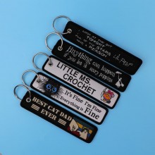 Warning Quotation Embroidery Woven Label Anime Lan...