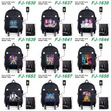 K-POP Demon Hunters USB charging laptop backpack school bag