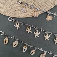 Women Shell Starfish Shaped Metal Waist Chain Belt