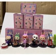 Rock Labubu anime figures(6pcs a set)