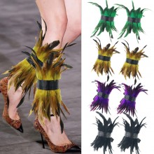 Punk Fuzzy Anklets Adjustable Foot Jewelry Feather