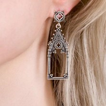 Vintage Cathedral Spire Architecture Earrings a pa...
