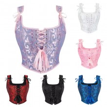 Vintage Women Corset with Straps Gothic Overbust B...