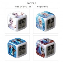 Frozen Elsa Anna anime Alarm Clock Colorful Light ...