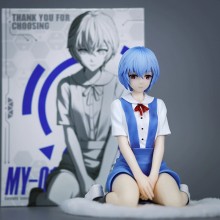 EVA school uniform Ayanami Rei sitting anime figur...